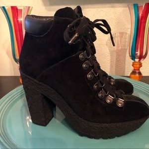 Diane von Furstenburg black suede boots, size 6
